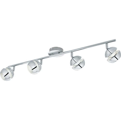 Nocito LED spotlampe i metal Krom og Hvid, 4x3,3W LED, længde 76 cm, bredde 10,5 cm.